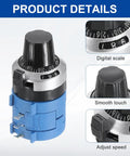 Two Pack 3590S-2 201L 200 Ohm Rotary Potentiometer with smooth touch knob and digital scale for measuring equipment