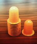 Magnetic Fire Sprinkler Paint Cover 25 Pack Orange, Quick Install Shield Attaches To Metal Trim Ring, stack of covers