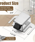 2 Pack Stainless Steel Shower Door Latch Replacement with Rust Proof Tip, adjustable U slot, includes 4 screws, universal fit