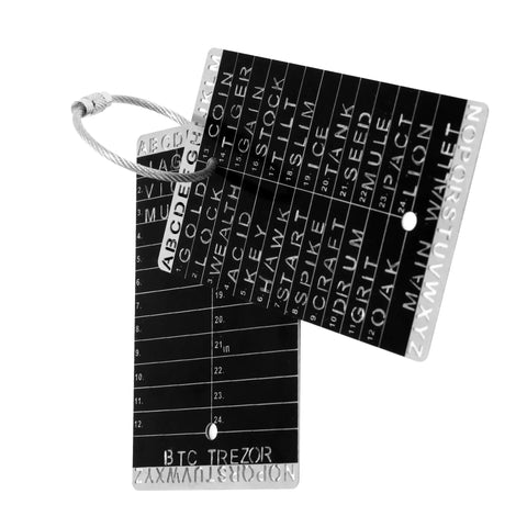Metal Seed Phrase Plate For Crypto Wallets, 24 Word Plus 25th Word Engraving, Steel Crypto Key, waterproof security plate