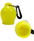 Yellow Skum Ball Regulator Mouthpiece Cover with Clip for Diving and Snorkeling, preventing dirt and sand entry.