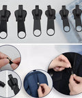 Six Pack Universal Zipper Repair Kit No Sew Quick Fix For Jackets Luggage Bags Backpacks And Boots Instantly Replaces Broken Zippers With Durable Metal And Plastic Sliders Fits Most Zippers No Tools Needed Easy Install