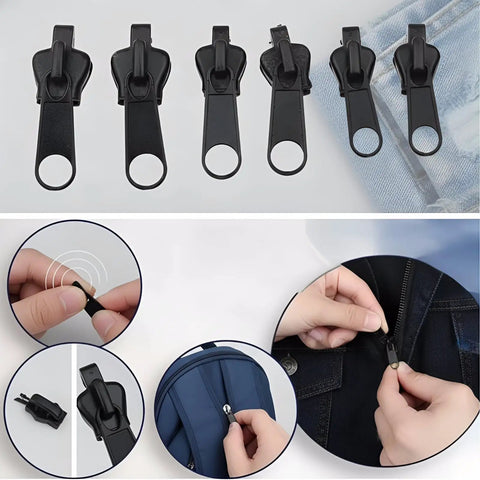 Six Pack Universal Zipper Repair Kit No Sew Quick Fix For Jackets Luggage Bags Backpacks And Boots Instantly Replaces Broken Zippers With Durable Metal And Plastic Sliders Fits Most Zippers No Tools Needed Easy Install