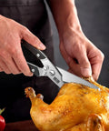 Heavy Duty Kitchen Scissors For Poultry And Bones Ultra Sharp Stainless Steel Shears With Comfortable Grip cutting roasted chicken