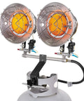 Portable 30,000 BTU Propane Tank Top Heater With Infrared Dual Burners, Safety Shut-Off Valve, And Tip-Over Switch