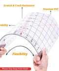 Extra Large 14x8 T Shirt Ruler For Vinyl Alignment, Transparent PVC Centering Guide, showing flexibility and durability
