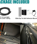 Heavy-Duty 1/4 Inch Split Wire Loom Tubing, 30 Ft Slick Cord Protector with zip tie mounts in package display.