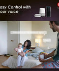 Family using A19 Smart LED Light Bulb With WiFi, Works With Alexa And Google Home, RGBCW Color Changing Mood Lighting