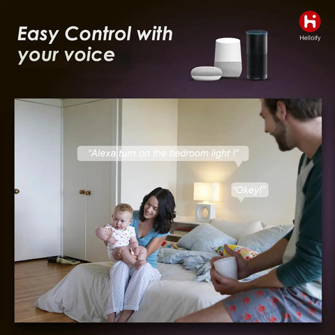 Family using A19 Smart LED Light Bulb With WiFi, Works With Alexa And Google Home, RGBCW Color Changing Mood Lighting