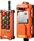 NEWTRY 8-button wireless crane remote transmitter and 12V receiver, orange housing, two-piece set