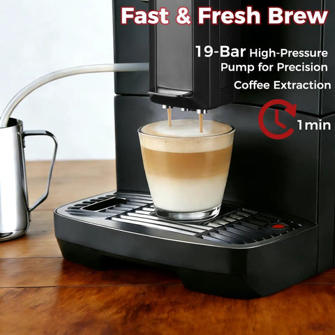 Kick Start Your Day With This Sleek Automatic Espresso Machine Packing A Built In Grinder 19 Bar Pressure And Quick Self Clean Touch Panel For Hella Smooth Latte And Cappuccino Shots At Home Or Work, brewing espresso.