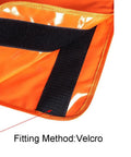 Inside view of Off Road Winch Weight Bag For Recovery, Heavy Duty PVC Rope Dampener Blanket With Pocket in light orange, showing velcro fitting method.
