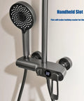 RIBEUJIZS Shower System, 10inch/25cm Round Rain Shower Set, chrome handheld shower head with digital display and mount.