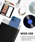 Black Bubble Mailers 6x10 Inch 100 Pack Padded Envelopes with phone, makeup, jewelry, and record for shipping and protection