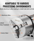 Heavy Duty Dividing Head With K11 3 Jaw Chuck And Mt2 Tailstock 4Th Axis A Axis Rotary Indexing Head For Cnc Milling Machine showing aluminum alloy casing.