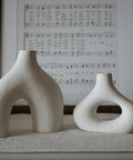 Donut Vase Set Of 2 White Ceramic Vases Large Nordic Minimalist Hollow Centerpieces For Living Room Table Office Wedding Decor