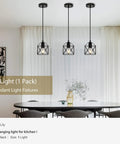 Top Shelf One Light Hanging Pendant Light Fixture With Clean Slick Black Finish And Totally Adjustable Suspension Cord For Kitchen Island Room Vibe Boost, three lights above a dining table.