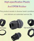 Waterproof 40 Pack Half Inch Cable Glands Pass Through Cord Grip Connector Kit with EPDM rubber and plastic parts