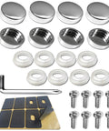Chrome License Plate Screw Caps and Bolts Set with Gloss Finish Covers for Cars Trucks and SUVs Rust Resistant Hardware Kit