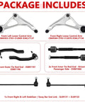 Beefed Up Front Lower Control Arm Suspension Kit For Nissan Altima 2014 To 2018 And 2013 Altima 4 Door 2016 To 2023 Maxima With Ball Joint Includes 2 Sway Bar Links 4 Outer And Inner Tie Rod Ends Direct OE Style Replacement, control arms and links