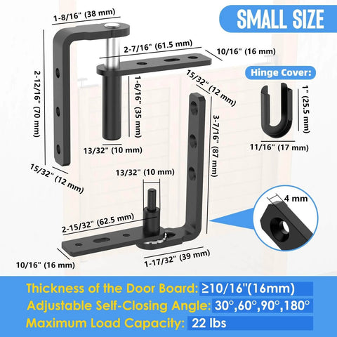 Heavy Duty Self Closing Saloon Door Hinges 304 Stainless Steel Self Return Dual Swing Cafe Hinges diagram with dimensions and features
