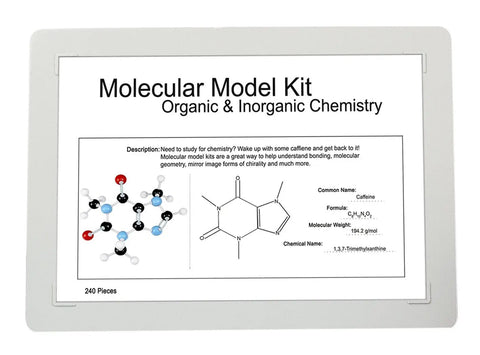 240 Piece Molecular Model Kit With Colorful Plastic Atoms For Visual Learning In Organic And Inorganic Chemistry packaging