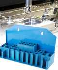 58Pcs T Slot Clamp Kit Heavy Duty Hardened Press Plate for lathe milling machines shown with blue storage organizer