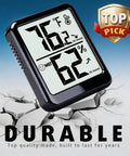 4 Pack Room Thermometer Indoor Hygrometer Humidity Gauge Meter With High Accuracy Temperature And Humidity Monitor Wet Ok Dry Icons For Easy Read Humidity Levels Perfect For Home Office Kitchen Nursery And Garage, black plastic