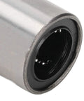 Close-up of Square Flange Linear Ball Bearing Set LMK20UU 20Mm Bore, metal exterior, detail view of internal bearings.