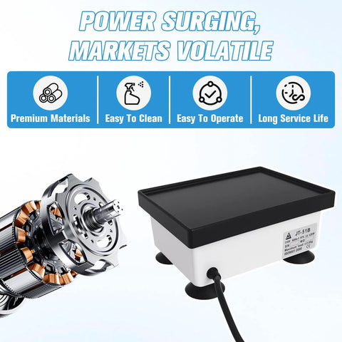 Two Level Intensity Lab Vibrator For Gypsum Mixing 8 By 6 Inch Square Quartet Vibrator JT 51B showing motor and features