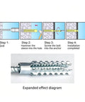 Heavy Duty Metal Expansion Anchors With Screws 50 Pack For Hollow Walls, Tough As Nails High Strength Expansion Fasteners For Drywall Concrete Brick Masonry, Wall Repair Anchor Kit With Screws And Bolts, installation steps diagram