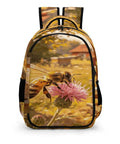 Bees And Wildflower Printed Unisex Backpack With Large Capacity featuring beehive theme in vibrant outdoor setting