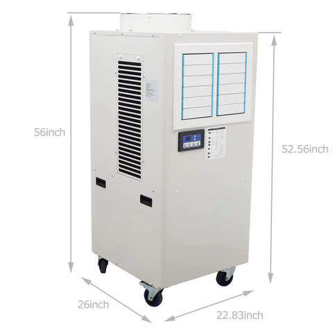 No Sweat 20400 Btu Industrial Spot Cooler, Portable Air Conditioner with adjustable controls and casters for mobility.