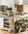 Heavy Duty Swivel Casters L Shaped Mount Double Ball Bearing Rock Solid Frame on furniture carts, tool boxes, and shelves.
