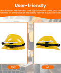 4 Pack Hard Hat Pencil Holder Clip 3 In 1 Universal Accessory on yellow hard hat with headlamp strap and marker