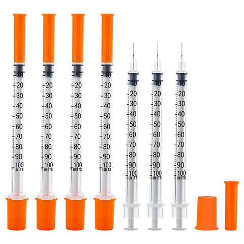 1ml Disposable Syringe With 31G 6mm Needle Clear Graduated Barrel For Precise Dosing Individually Sealed Pack Of 100 Smooth Plunger Easy To Carry Medical Syringe Kit, capped and uncapped