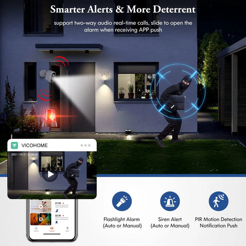 Wireless Outdoor Security Cameras Two Pack, Battery Powered Home Surveillance, 1080P Color Night Vision, Two-Way Talk, AI Motion Detection, Spotlight, IP65 Weatherproof, No-Fuss Setup, Local and Cloud Alerts