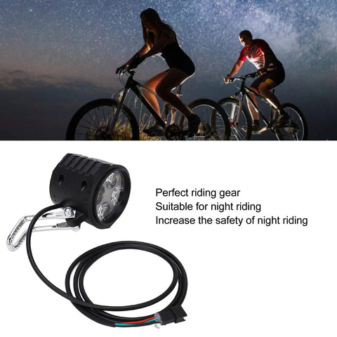 2 In 1 Electric Bike Horn And Front Headlight For 12 To 72V Ebikes And 10 Inch Electric Scooters Bright Led Front Light With Horn Easy Install Durable Cycling Accessory