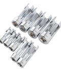9 Piece Fuel Line Socket Set With Three Eighths And One Half Inch Drive From Ten To Twenty Two Millimeter Sizes CRV Steel Construction