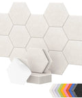 12 Pack High Density Hexagon Acoustic Panels For Serious Noise Reduction With 0.9 NRC Peel And Stick Wall Decor in beige