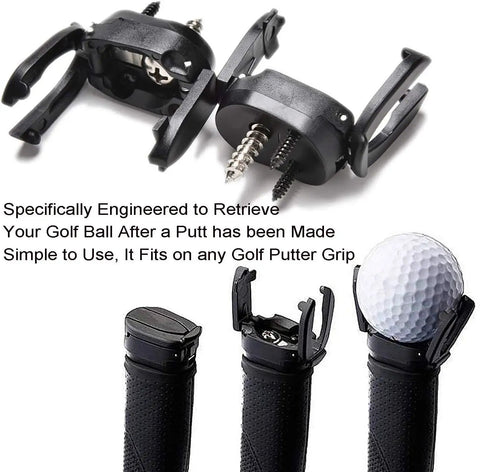 Foldable Golf Ball Retriever For Putter With Suction Cup Grabber Three Prong Ball Picker Screw Mount Lightweight Back Saver Clip On End