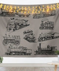 Steam Engine Train Tapestry Wall Art For Living Room And Bedroom Large Locomotive Wall Hanging Blanket Vintage Home Decor 59 By 82 Inches