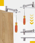 Heavy Duty Adjustable Pivot Door Hinge Set Stainless Steel Hidden Hinges For Secret Doors Bookcase Murphy Doors With 360 Degree Rotation Silent Opening Rust Resistant Easy Alignment