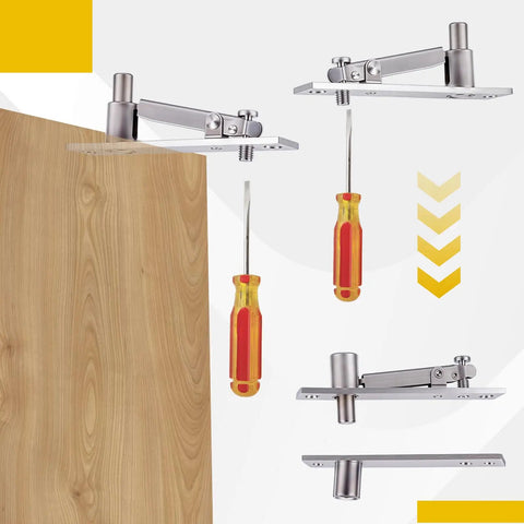 Heavy Duty Adjustable Pivot Door Hinge Set Stainless Steel Hidden Hinges For Secret Doors Bookcase Murphy Doors With 360 Degree Rotation Silent Opening Rust Resistant Easy Alignment