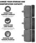 Stacked view of 1/4 HP Air Mover with 1000 CFM two-speed carpet dryer and floor fan, durable grey rotomold housing