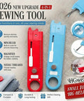 4 in 1 Needle Threader Tool With Magnifier And Seam Ripper Magnetic Sewing Accessory For Quick Threading And Easy Stitch Removal The Ultimate Quilting And Crafting Helper Red Twin Pack, ABS plastic and metal