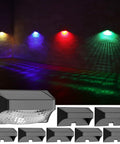 Eight Pack Solar Fence Lights With Warm White And RGB, 10 Lighting Modes, showing multicolor effect on wall