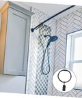 Bathroom shower with sturdy metal curtain clips with hooks and hanging rings for drapery internal diameter design smooth glide curtain rods