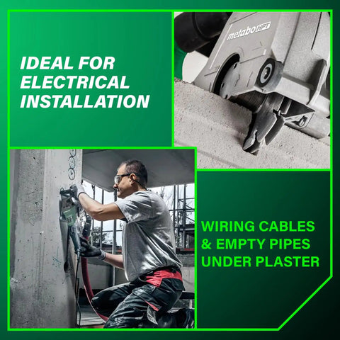 Person using Heavy Duty 5 Inch Wall Chaser For Concrete And Masonry With 15 Amp Electric Cutter And Beast Power Drive System