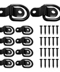 Hella Secure Heavy Duty D Ring Tie Down Anchors 10 Pack Quarter Inch 2400 Lbs Swivel Surface Mount Lashing Hardware Screws For Trucks Rv Campers Trailers Bold Black No Sweat Install with screws.